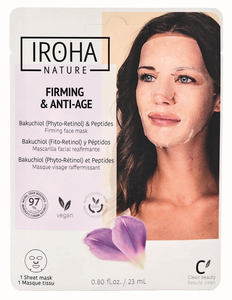 Iroha Tuch-Maske Firming & Anti-Age (15 Masken im Display) Bakuchiol + Peptides