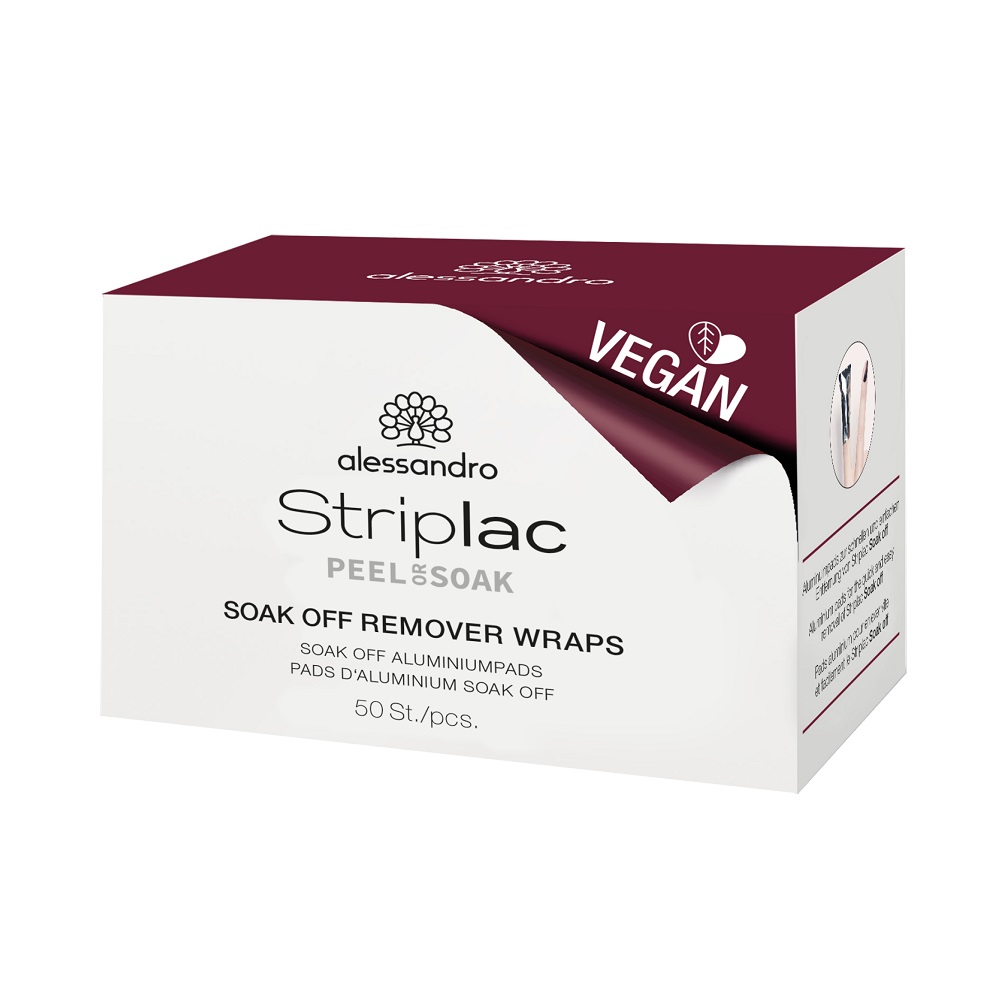 Alessandro Striplac Soak-off Remover Wraps, 50 Stück