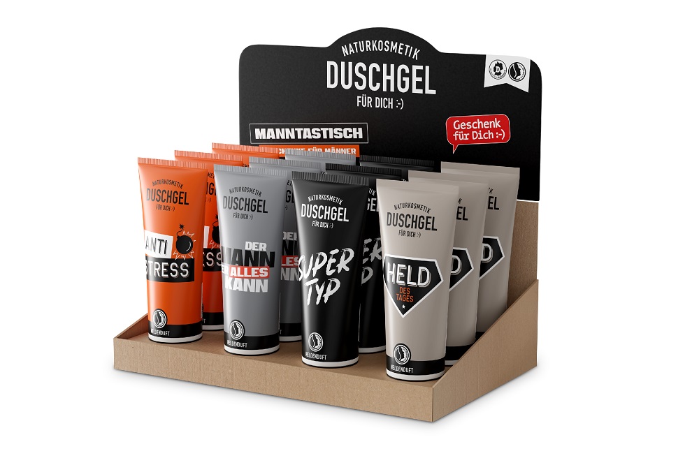 Manntastisch Duschgel 200 ml - Display (4 Motive à 3 Stück)