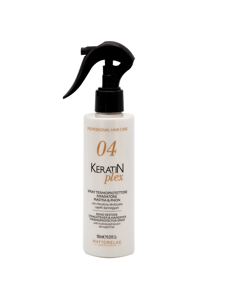 Phytorelax Keratin plex STEP 4 Bond Restore Straightener & Hairdryer, 180 ml Thermoprotector Spray