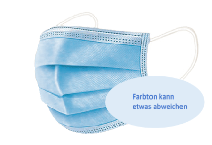 Mundschutz 3-lagig blau (50er-Pack)