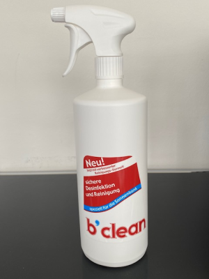 b'clean Sprühflasche 1 Liter, weiß, inkl. Sprühkopf