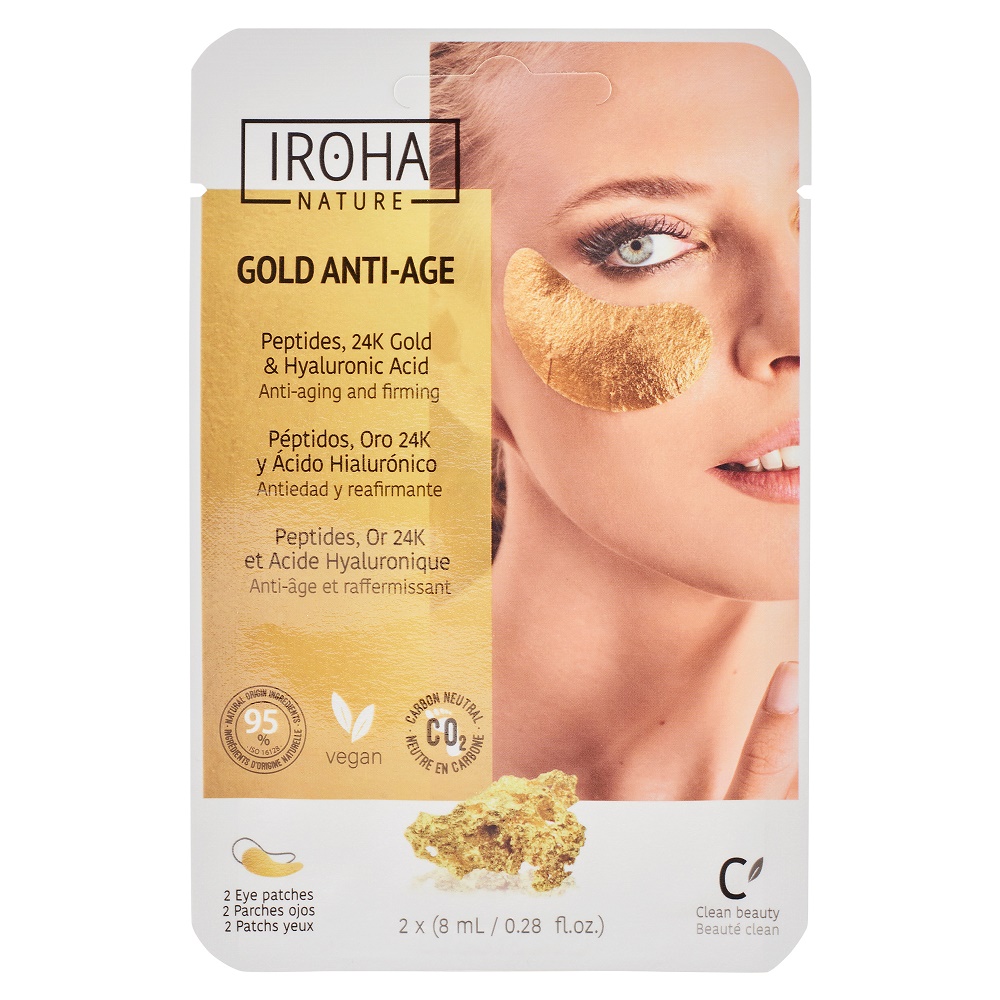 Iroha Foil-Mask Eye -  Gold Anti Age  (15 Masken je 1 Paar im Display)
