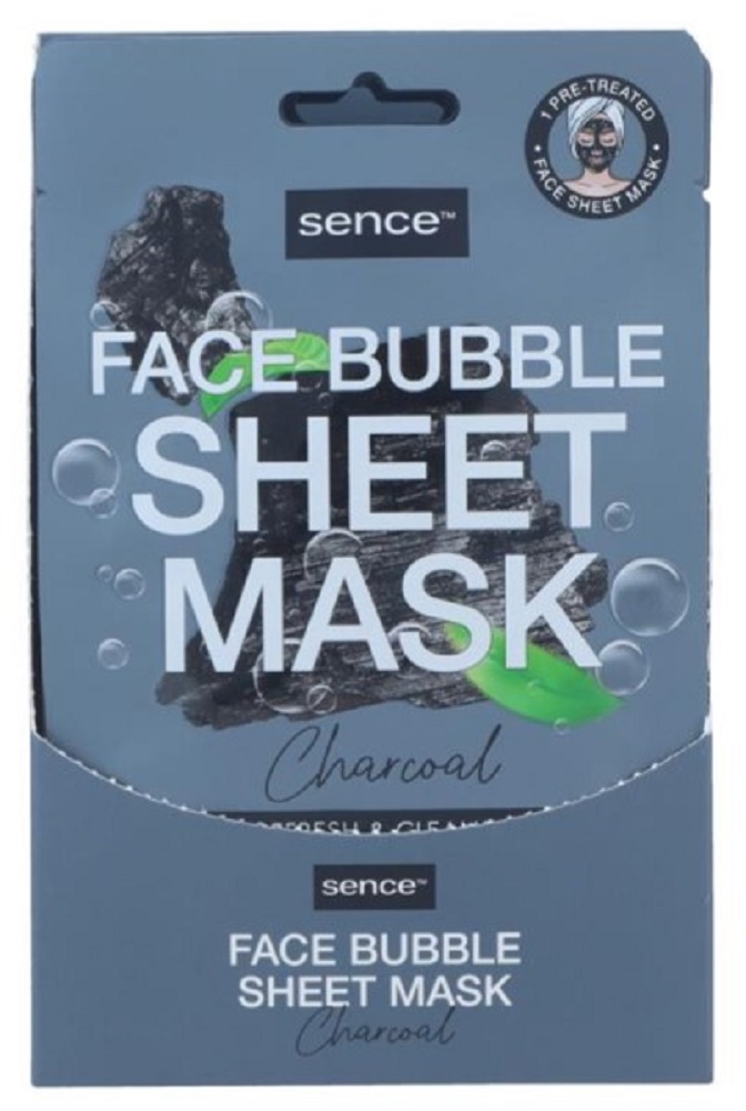 Sence Face Bubble Sheet Mask Charcoal, 20 ml