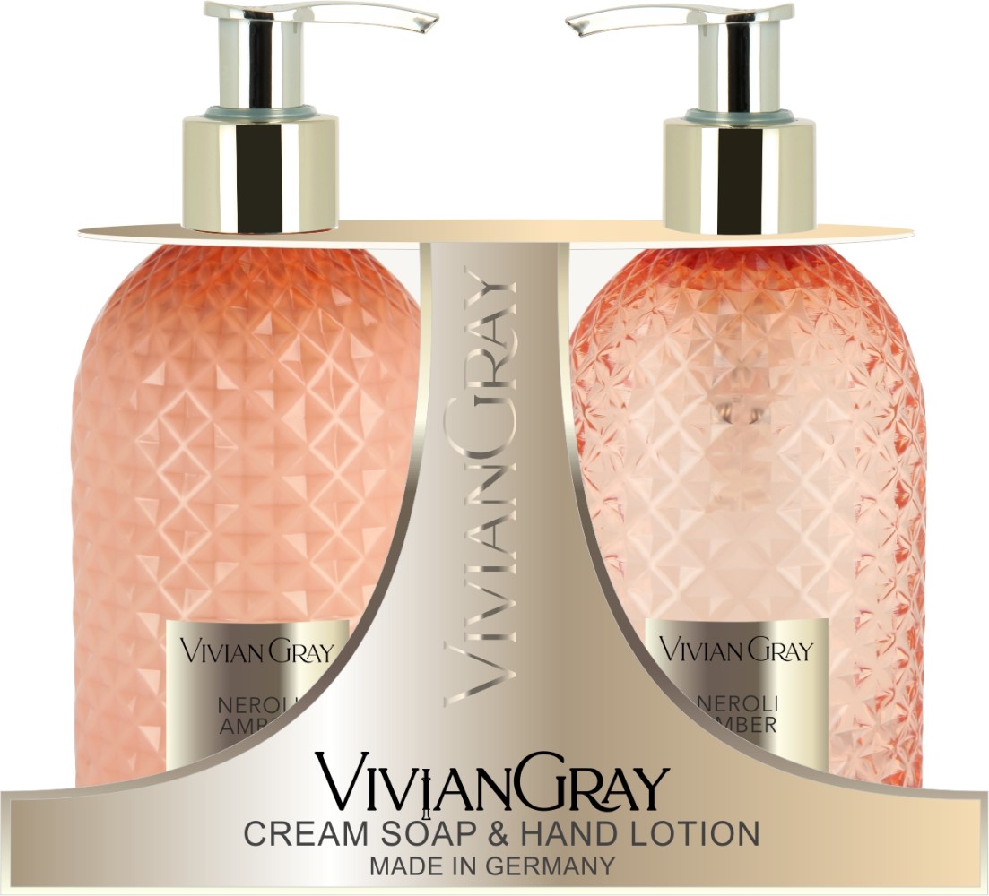 Vivian Gray Gemstones Cremeseife & Hand Lotion Set Neroli & Amber 2 x 300 ml